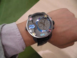 Buy Shop Diesel Badass Chronograph Anthracite Dial Black Leather Strap Watch For Men - DZ7270 USA Online