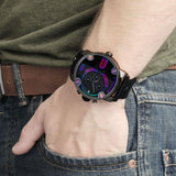 Buy Shop Diesel Badass Chronograph Anthracite Dial Black Leather Strap Watch For Men - DZ7270 USA Online