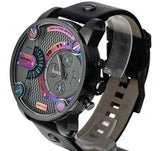 Buy Shop Diesel Badass Chronograph Anthracite Dial Black Leather Strap Watch For Men - DZ7270 USA Online