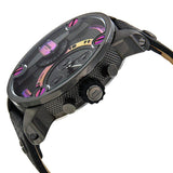 Buy Shop Diesel Badass Chronograph Anthracite Dial Black Leather Strap Watch For Men - DZ7270 USA Online