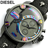 Buy Shop Diesel Badass Chronograph Anthracite Dial Black Leather Strap Watch For Men - DZ7270 USA Online
