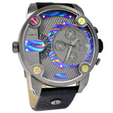 Buy Shop Diesel Badass Chronograph Anthracite Dial Black Leather Strap Watch For Men - DZ7270 USA Online