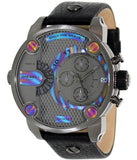 Buy Shop Diesel Badass Chronograph Anthracite Dial Black Leather Strap Watch For Men - DZ7270 USA Online