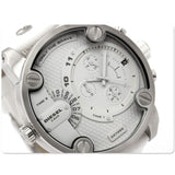 Buy Shop Diesel Badass Chronograph White Dial White Leather Strap Watch For Men - DZ7265 USA Online