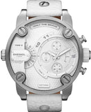 Buy Shop Diesel Badass Chronograph White Dial White Leather Strap Watch For Men - DZ7265 USA Online