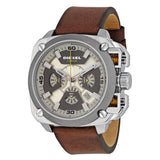 Buy Shop Diesel BAMF Chronograph Beige Dial Brown Leather Strap Watch For Men - DZ7343 USA Online