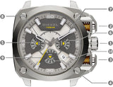 Buy Shop Diesel BAMF Chronograph Beige Dial Brown Leather Strap Watch For Men - DZ7343 USA Online