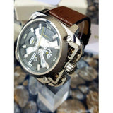 Buy Shop Diesel BAMF Chronograph Beige Dial Brown Leather Strap Watch For Men - DZ7343 USA Online
