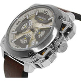 Buy Shop Diesel BAMF Chronograph Beige Dial Brown Leather Strap Watch For Men - DZ7343 USA Online