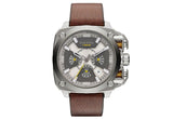 Buy Shop Diesel BAMF Chronograph Beige Dial Brown Leather Strap Watch For Men - DZ7343 USA Online
