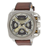 Buy Shop Diesel BAMF Chronograph Beige Dial Brown Leather Strap Watch For Men - DZ7343 USA Online