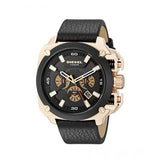 Buy Shop Diesel BAMF Chronograph Black Dial Black Leather Strap Watch For Men - DZ7346 USA Online