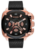 Buy Shop Diesel BAMF Chronograph Black Dial Black Leather Strap Watch For Men - DZ7346 USA Online