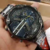 Buy Shop Diesel Big Daddy 2.0 Chronograph Blue Dial Grey Steel Strap Watch For Men - DZ7331 USA Online