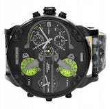Buy Shop Diesel Big Daddy Chronograph Black Dial Black Leather Strap Watch For Men - DZ7311 USA Online