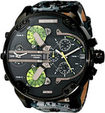 Buy Shop Diesel Big Daddy Chronograph Black Dial Black Leather Strap Watch For Men - DZ7311 USA Online