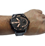 Buy Shop Diesel Big Daddy Chronograph Black Dial Black Steel Strap Watch For Men - DZ7312 USA Online