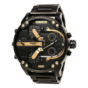 Buy Shop Diesel Big Daddy Chronograph Black Dial Black Steel Strap Watch For Men - DZ7312 USA Online
