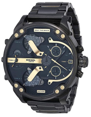 Buy Shop Diesel Big Daddy Chronograph Black Dial Black Steel Strap Watch For Men - DZ7312 USA Online