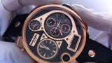 Buy Shop Diesel Big Daddy Gold & Black Dial Black Leather Strap Watch For Men - DZ7261 USA Online