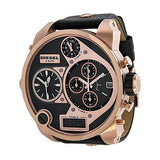 Buy Shop Diesel Big Daddy Gold & Black Dial Black Leather Strap Watch For Men - DZ7261 USA Online