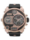 Buy Shop Diesel Big Daddy Gold & Black Dial Black Leather Strap Watch For Men - DZ7261 USA Online
