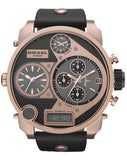 Buy Shop Diesel Big Daddy Gold & Black Dial Black Leather Strap Watch For Men - DZ7261 USA Online