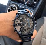 Buy Shop Diesel Daddy 2.0 Chronograph Grey Dial Blue Steel Strap Watch For Men - DZ7414 USA Online