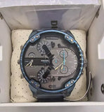 Buy Shop Diesel Daddy 2.0 Chronograph Grey Dial Blue Steel Strap Watch For Men - DZ7414 USA Online