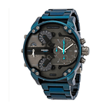Buy Shop Diesel Daddy 2.0 Chronograph Grey Dial Blue Steel Strap Watch For Men - DZ7414 USA Online