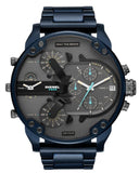 Buy Shop Diesel Daddy 2.0 Chronograph Grey Dial Blue Steel Strap Watch For Men - DZ7414 USA Online