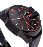 Buy Shop Diesel Mega Chief Chronograph Black Dial Black Leather Strap Watch For Men - DZ4291 USA Online