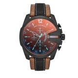 Buy Shop Diesel Mega Chief Quartz Black Dial Two Tone Leather Strap Watch For Men - DZ4305 USA Online