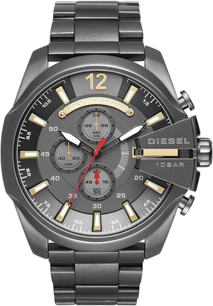 Buy Shop Diesel Mega Chief Chronograph Grey Dial Grey Steel Strap Watch For Men - DZ4421 USA Online