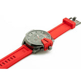 Buy Shop Diesel Mega Chief Chronograph Black Dial Red Silicone Strap Watch For Men - DZ4427 USA Online