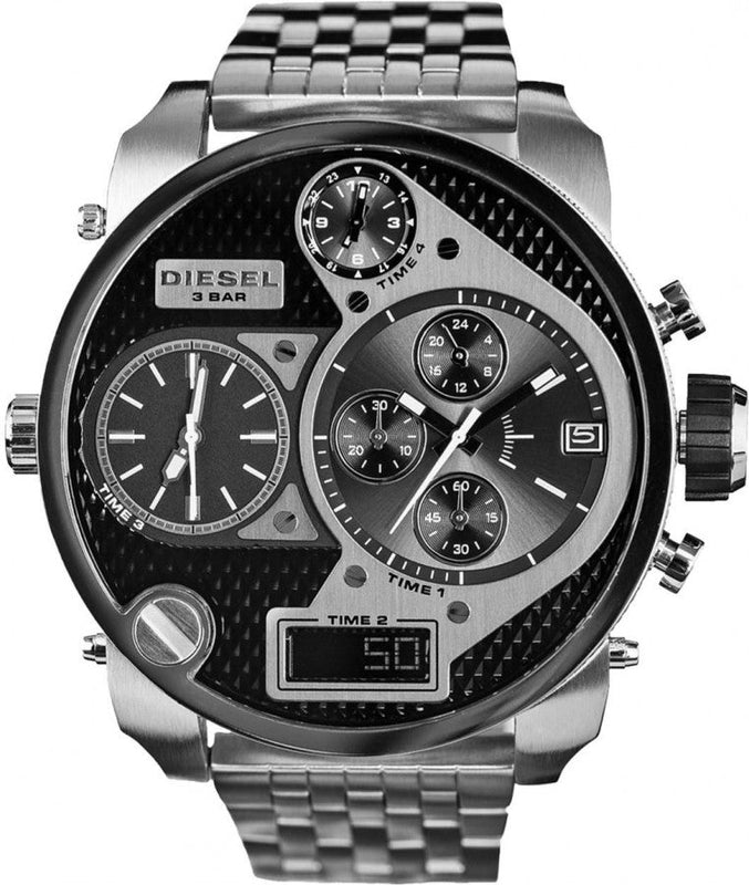 Buy Shop Diesel Mr Daddy 1.0 Black Dial Stainless Steel Stainless Watch For Men - DZ7221 USA Online