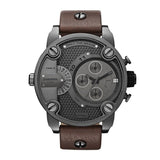 Buy Shop Diesel Little Daddy SBA Small Sized Grey Dial Brown Leather Strap Watch For Men - DZ7258 USA Online