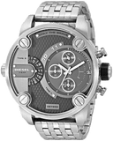 Buy Shop Diesel Little Daddy Chronograph Black Dial Silver Steel Strap Watch For Men - DZ7259 USA Online