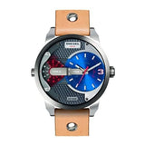 Buy Shop Diesel Mini Daddy Blue & Black Dial Brown Leather Strap Watch For Men - DZ7308 USA Online
