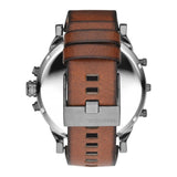 Diesel Mr. Daddy 2.0 Chronograph Silver Dial Brown Leather Strap Watch For Men - DZ7394