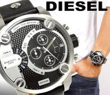 Buy Shop Diesel Little Daddy Black Dial Black Leather Strap Watch For Men - DZ7256 USA Online
