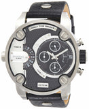 Buy Shop Diesel Little Daddy Black Dial Black Leather Strap Watch For Men - DZ7256 USA Online
