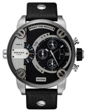Buy Shop Diesel Little Daddy Black Dial Black Leather Strap Watch For Men - DZ7256 USA Online