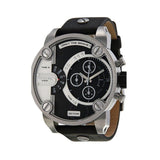 Buy Shop Diesel Little Daddy Black Dial Black Leather Strap Watch For Men - DZ7256 USA Online