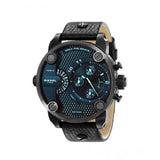 Buy Shop Diesel Little Daddy Black Dial Black Leather Strap Watch For Men - DZ7334 USA Online