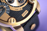 Buy Shop Diesel Little Daddy Black & Gold Dial Black Leather StrapWatch For Men - DZ7282 USA Online