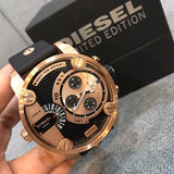 Buy Shop Diesel Little Daddy Black & Gold Dial Black Leather StrapWatch For Men - DZ7282 USA Online