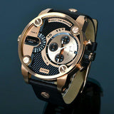 Buy Shop Diesel Little Daddy Black & Gold Dial Black Leather StrapWatch For Men - DZ7282 USA Online