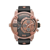 Buy Shop Diesel Little Daddy Black & Gold Dial Black Leather StrapWatch For Men - DZ7282 USA Online