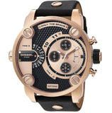 Buy Shop Diesel Little Daddy Black & Gold Dial Black Leather StrapWatch For Men - DZ7282 USA Online